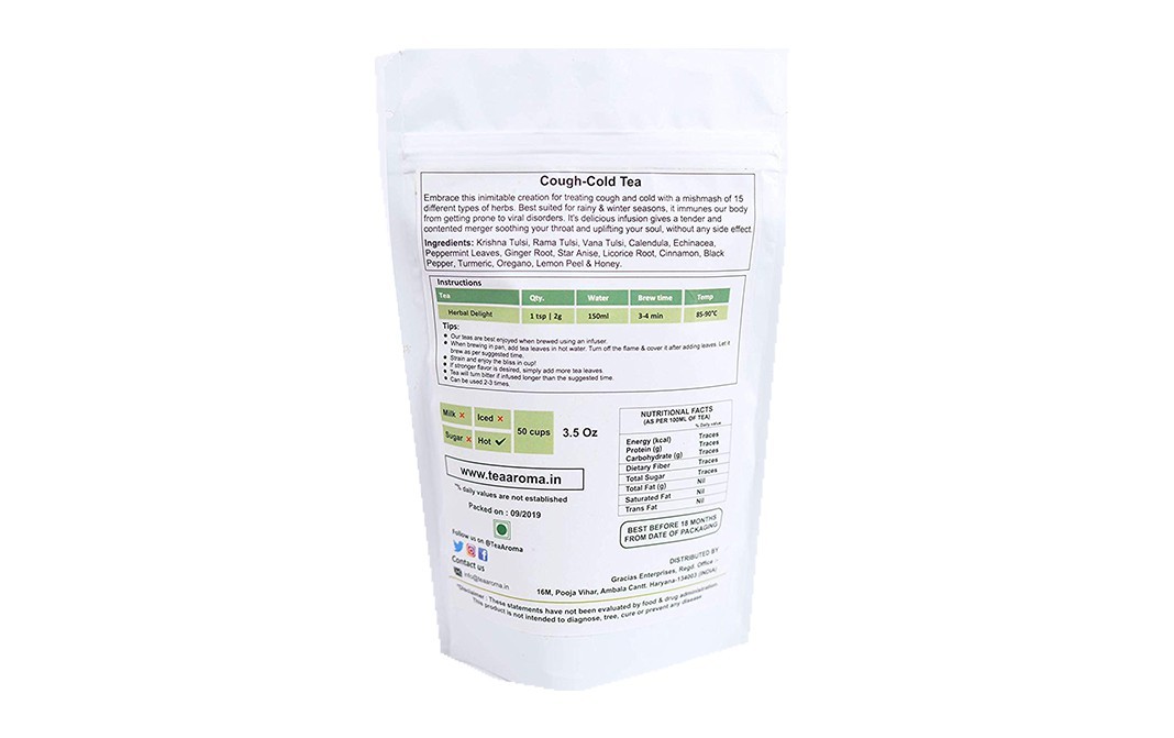 TeaAroma Cough & Cold Tea    Pack  100 grams